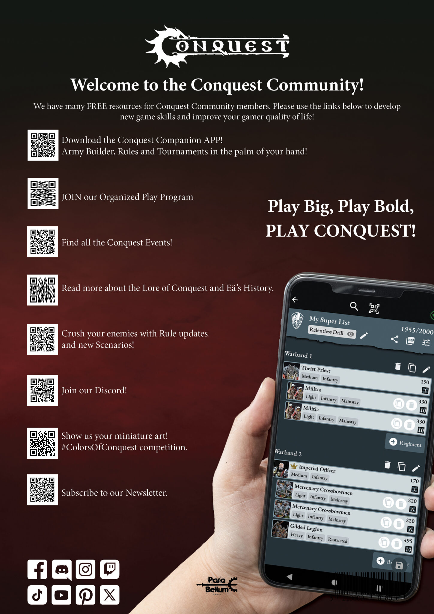 Conquest Companion App | Para Bellum Games